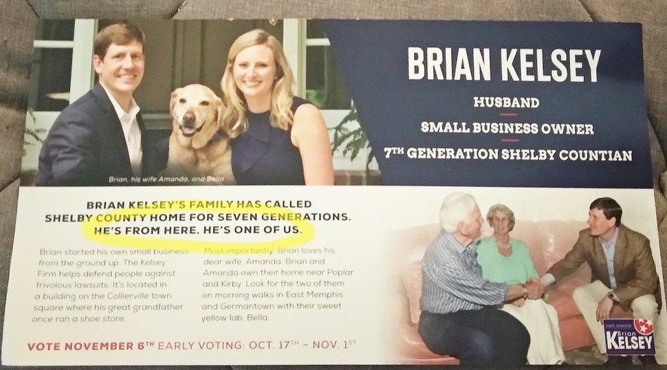 A mailer sent out by Tennessee state Sen. Brian Kelsey (R).&nbsp;