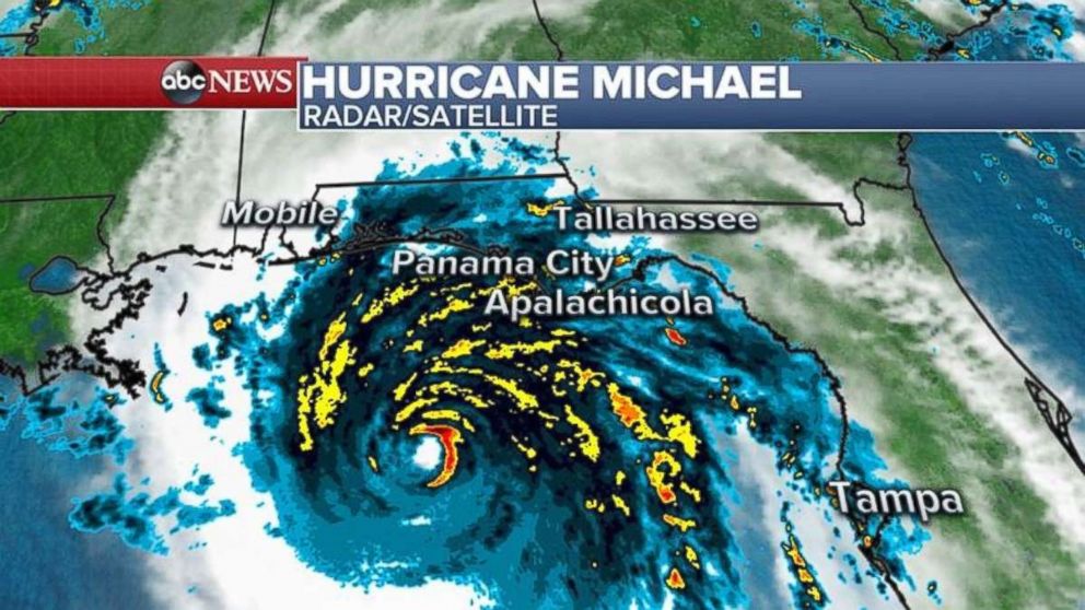 PHOTO: Hurricane Michael is inching closer to the Florida Panhandle on Wednesday morning with outer bands already on shore.