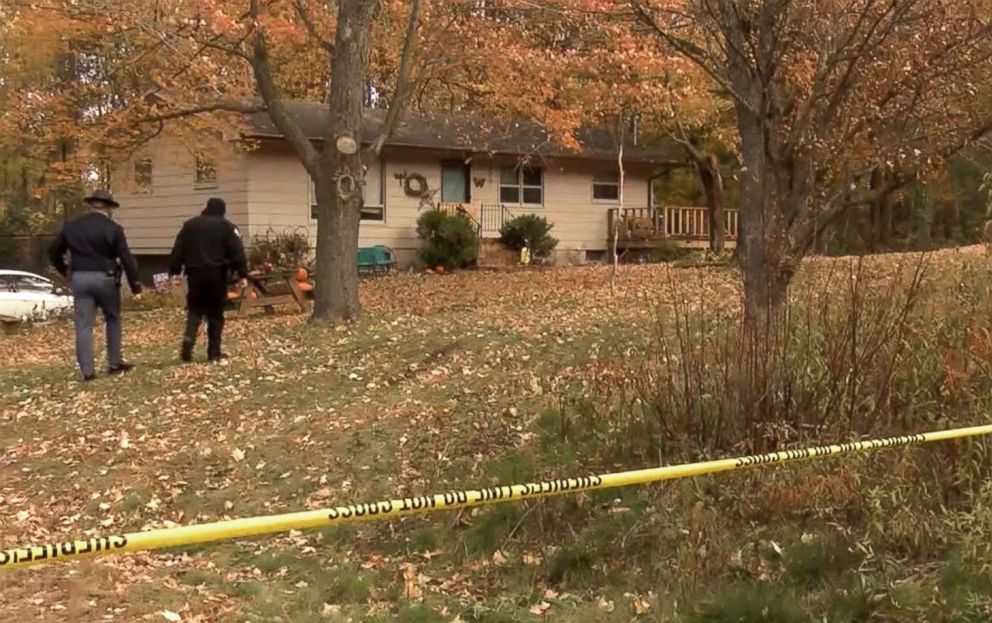 PHOTO: Authorities search the home of James and Denise Closs, found dead in Barron, Wis.