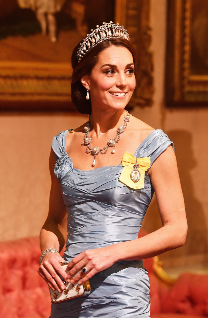 The Duchess of Cambridge during the state visit by King Willem-Alexander and Queen Maxima of the Netherlands, at Buckingham P