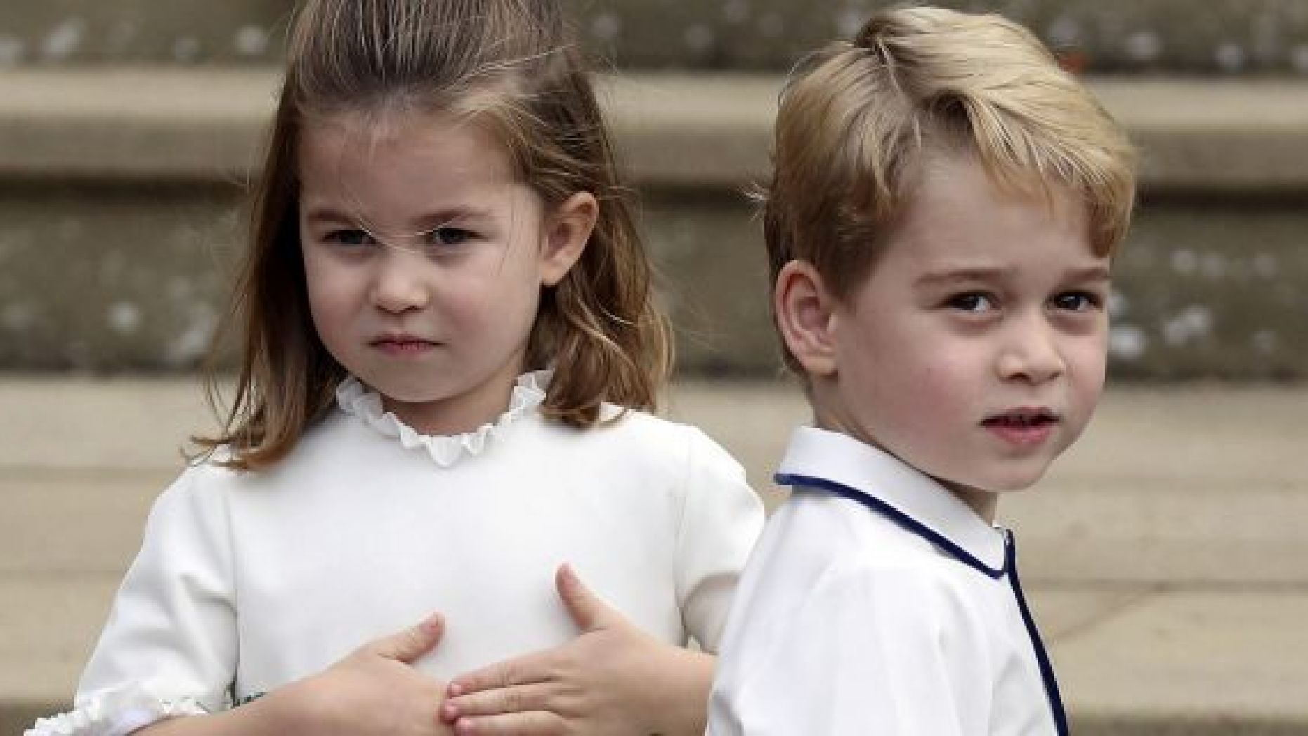 Prince George and his younger sister Princess Charlotte.