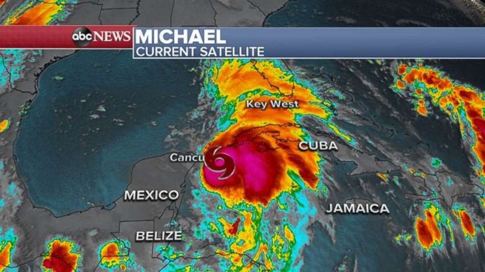 PHOTO: Tropical Storm Michael is moving north on Monday as it targets Florida later this week.