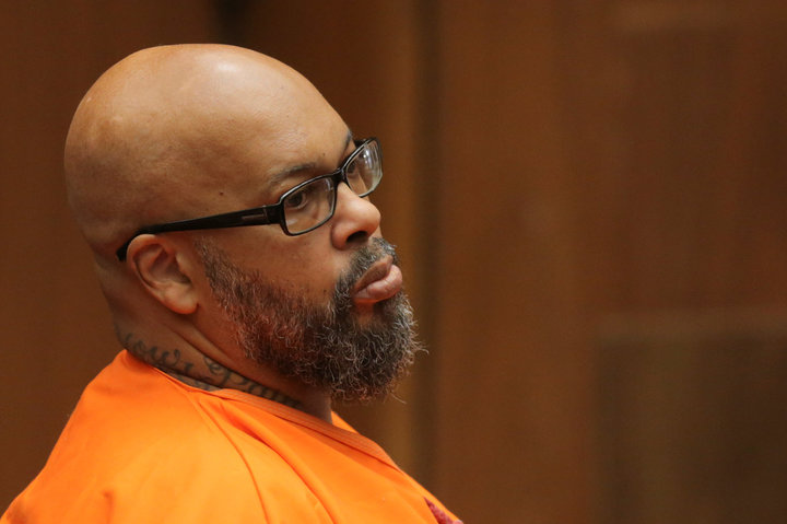 Former rap mogul Marion "Suge" Knight is seen in court in Los Angeles on Thursday as he was given a 28-year prison sentence f