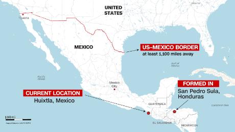 The caravan could be weeks away from the US border