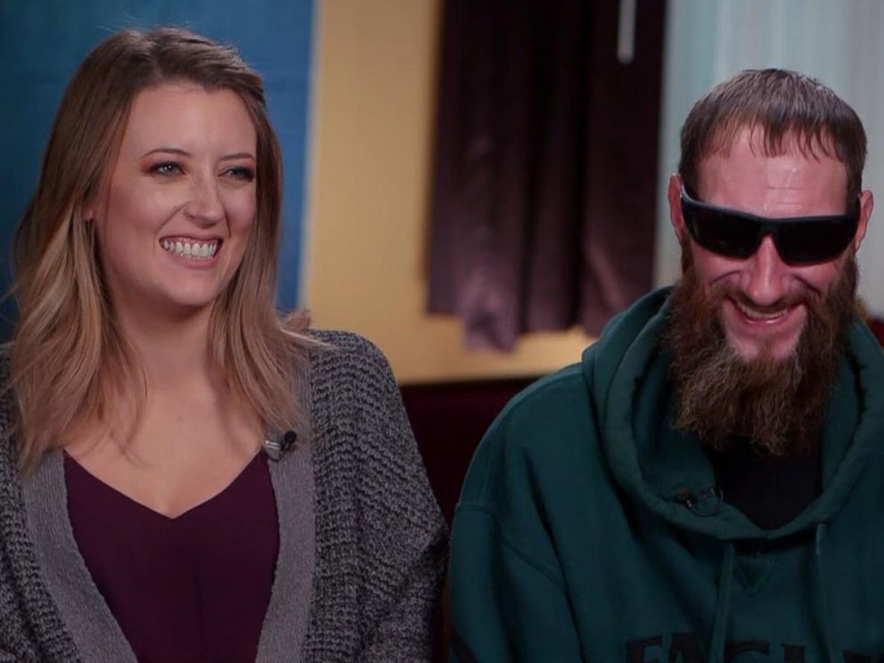 PHOTO: Kate McClure and Johnny Bobbitt appear on TV to talk about how Bobbitt helped McClure when her car broke down on an exit ramp in Philadelphia.
