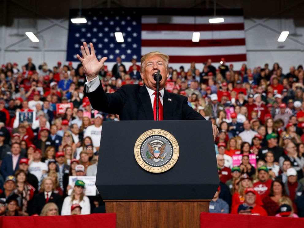 President Donald Trump speaks during a campaign rally at Southport High School, Friday, Nov. 2, 2018, in Indianapolis.