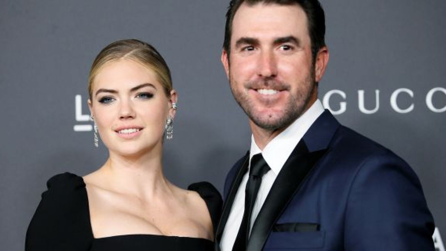 Kate Upton and Justin Verlander pose at the Los Angeles County Museum of Art (LACMA) Art+Film Gala, Oct. 29, 2016.