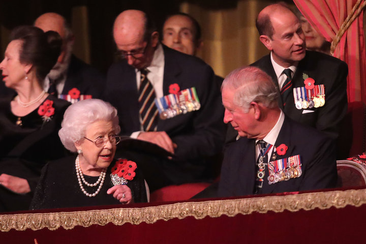 Queen Elizabeth II and Prince Charles attend the Royal British Legion Festival of Remembrance at the Royal Albert Hall on Nov