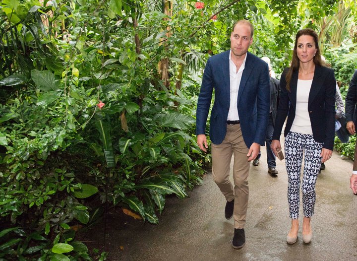The Duke and Duchess of Cambridge explore the Rainforest Biome as they visit the Eden Project in southwest England on Sept. 2