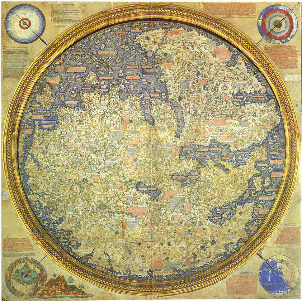 The Fra Mauro map of 1459 features information provided  by Marco Polo.