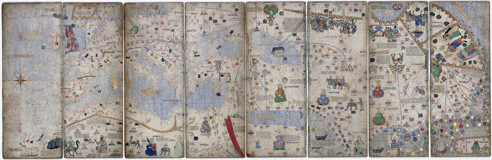 The Catalan Atlas of 1375 is one of the earliest portolan charts (used by marine navigators) to incorporate geographic data d