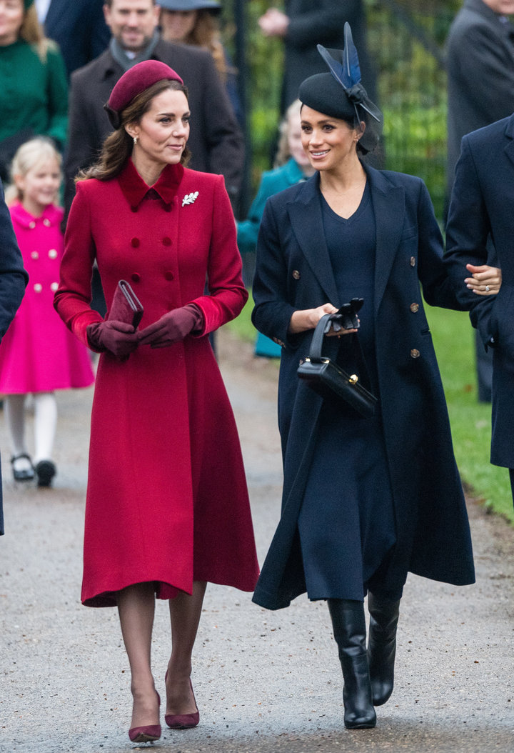 Kate Middleton and Meghan Markle wore strikingly different looks to the church service.&nbsp;
