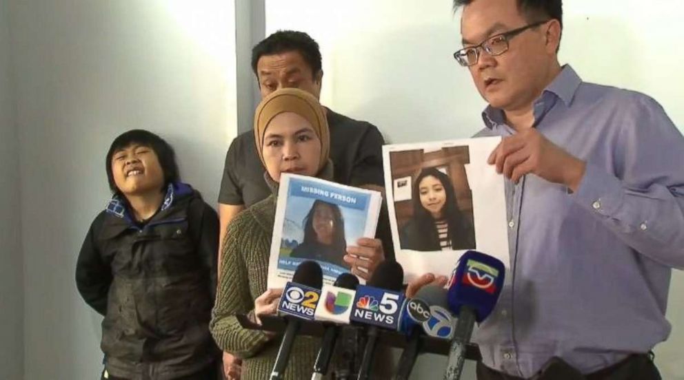 PHOTO: The mother and father of missing college student Shalyha Ahmad pleaded for information about her daughter at a press conference in Chicago on Wednesday, Dec. 26, 2018.