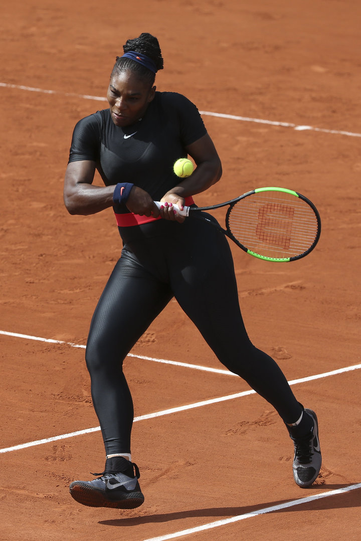Williams at the French Open at Roland Garros Stadium on June 3 in Paris.&nbsp;She was barred from wearing the catsuit again a