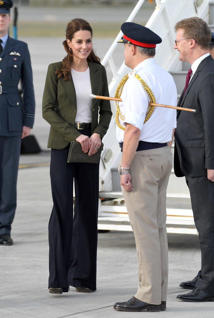 The Duchess of Cambridge arrives at RAF Akrotiri in Cyprus to meet serving personnel, families living on the base and members