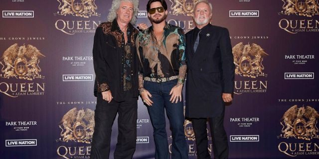 From left: Brian May, Adam Lambert and Roger Taylor of Queen.
