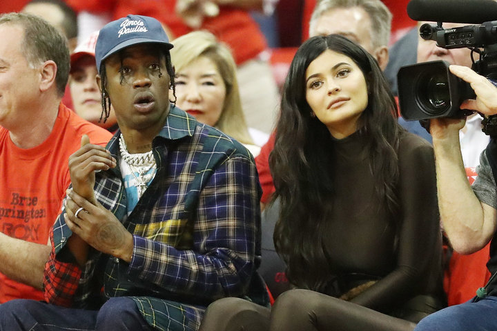 Travis Scott and Kylie Jenner sit courtside at the&nbsp;&nbsp;2018 NBA Playoffs in May.&nbsp;
