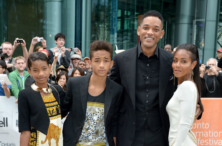 Willow Smith, Jaden Smith, producer Will Smith and actress Jada Pinkett Smith attend the "Free Angela &amp; All Political Pri