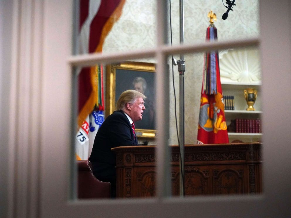 PHOTO: President Donald Trump gives a prime-time address about border security, Jan. 8, 2018, at the White House in Washington.