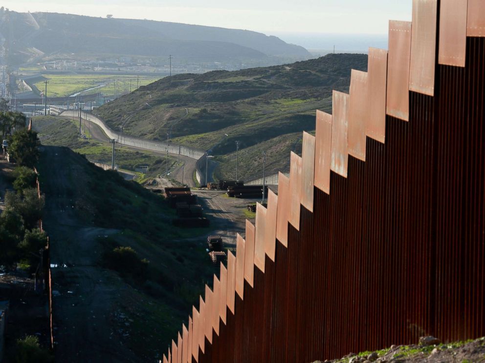 PHOTO: The U.S.-Mexico border wall along the border near Tijuana, Mexico, Jan. 7, 2019.
