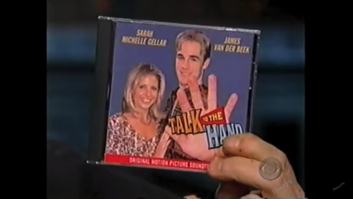 The CD for the fake movie &ldquo;Talk to the Hand.&rdquo;