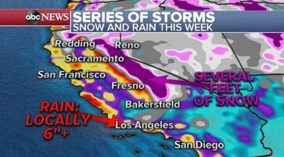 PHOTO: Heavy rain in Southern California could cause mudslides this week.