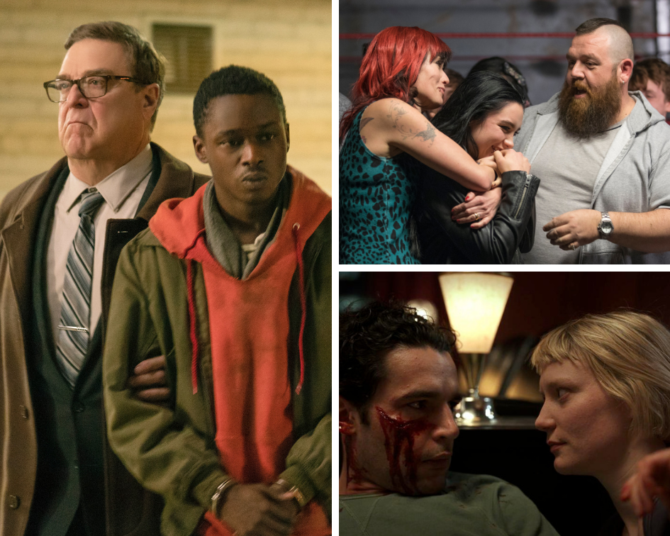 Clockwise from left: "Captive State," "Fighting with My Family" and "Piercing."