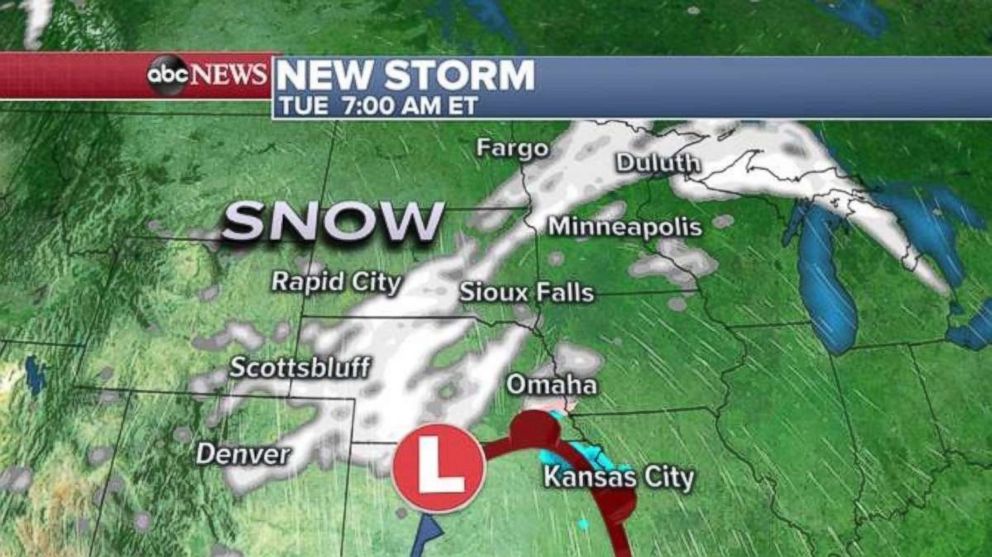 Another storm is forecast to take form tomorrow over the Midwest.