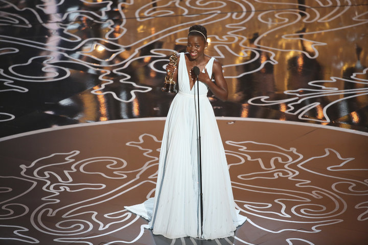 Nyong'o accepting the Best&nbsp;Supporting Actress Oscar for "12 Years a Slave" in 2014.