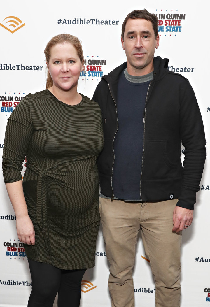 Amy Schumer and Chris Fischer attend the opening night of "Colin Quinn: Red State Blue State" on Jan. 22 in New York City.&nb