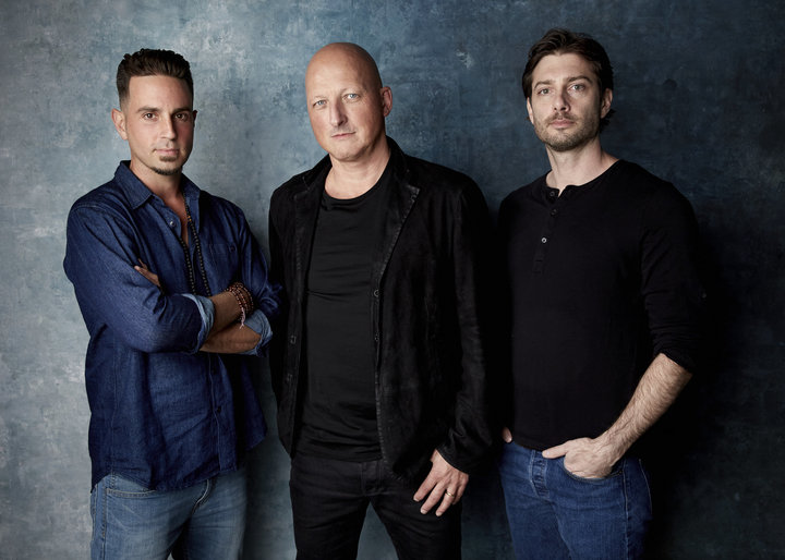 (From left) Wade Robson, director&nbsp;Dan Reed and&nbsp;James Safechuck of "Leaving Neverland" at the Sundance Film Festival