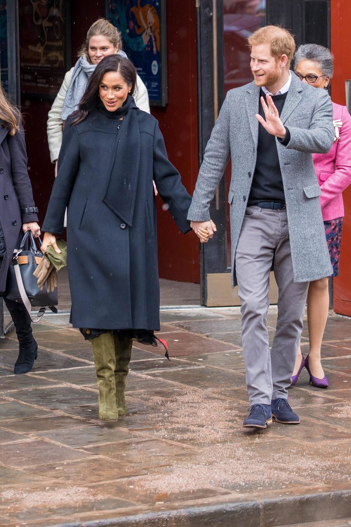 Harry and Meghan visit the Old Vic Theatre in Bristol, Feb. 1.