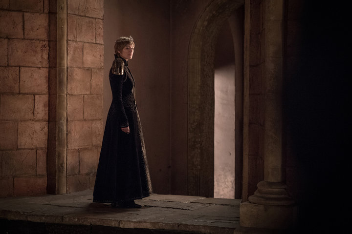 The possibly pregnant Cersei looking very forlorn.