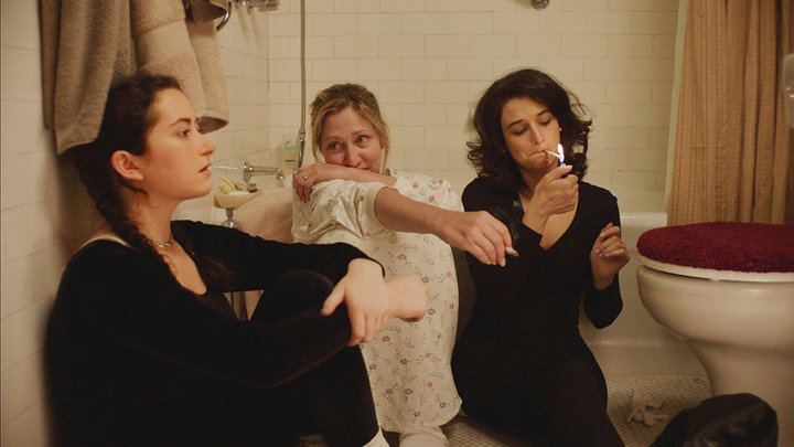 (From left) Abby Quinn, Edie Falco and Slate in "Landline."