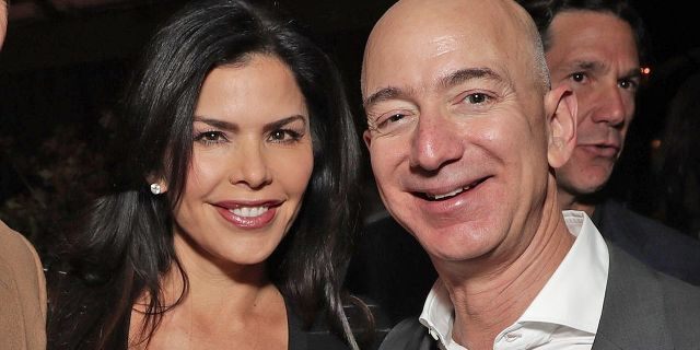 Lauren Sanchez and Jeff Bezos.