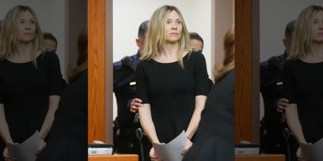 FILE: Amy Locane Bovenizer enters the courtroom to be sentenced in Somerville, N.J., Feb. 14, 2013, for the 2010 drunk driving accident in Montgomery Township that killed 60-year-old Helene Seeman. (Associated Press)
