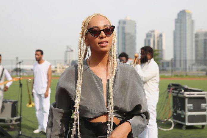 Singer Solange Knowles attends the Maryam Nassir Zadeh fashion show during New York Fashion Week on September 12, 2017 in New York City. (Photo by Mireya Acierto/Getty Images) thegrio.com