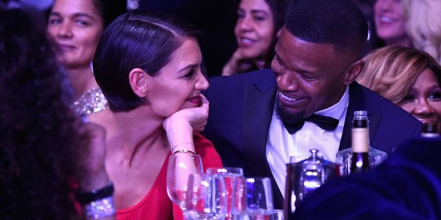 Katie Holmes and Jamie Foxx attend the Clive Davis and Recording Academy Pre-Grammy Gala and Grammy Salute to Industry Icons Honoring Jay-Z on January 27, 2018 in New York City.