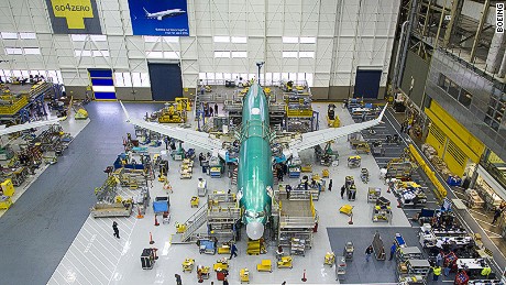 Final assembly takes place on the Boeing 737 MAX 8 in Seattle in 2015.