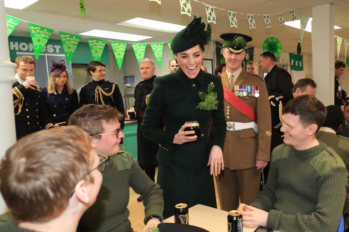The Duchess of Cambridge also met with the Irish Guards.&nbsp;