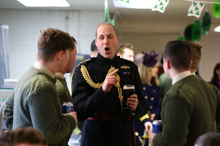 The Duke of Cambridge chatting after the parade.&nbsp;