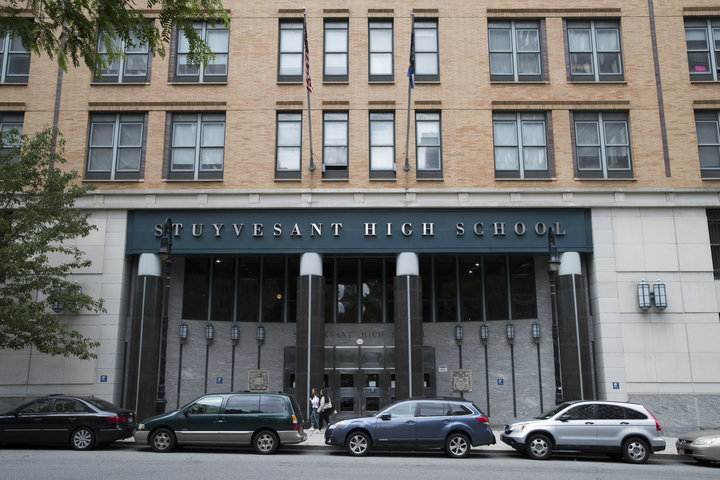 Stuyvesant High School, one of eight specialized public high schools in New York City that accepts students by a single test 