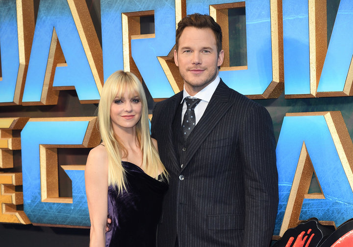 Anna Faris and Chris Pratt attend a screening of "Guardians of the Galaxy Vol. 2" in 2017 in London.
