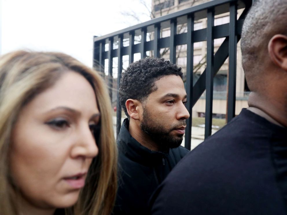 PHOTO: Empire actor Jussie Smollett leaves the Cook County Jail in Chicago, Feb. 21, 2019.