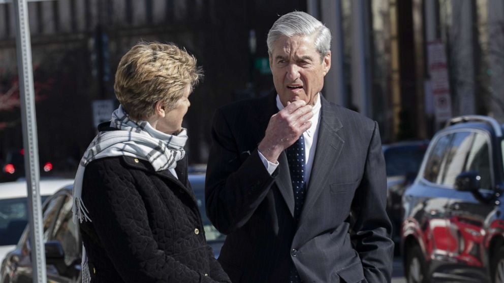 Ann Mueller and Special Counsel Robert Mueller, March 24, 2019, in Washington, D.C. Special counsel Robert Mueller has delivered his report on alleged Russian meddling in the 2016 presidential election to Attorney General William Barr.