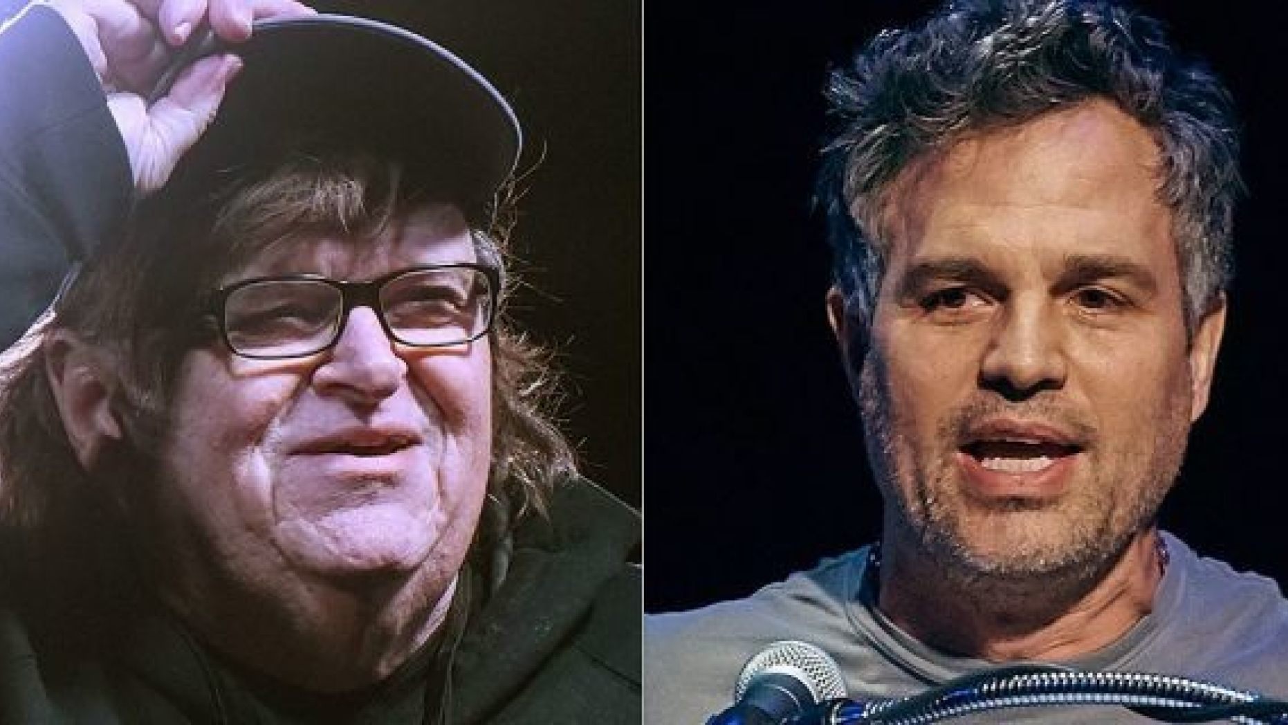 Filmmaker Michael Moore and actor Mark Ruffalo are hopeful that Democrats will win big in 2020.