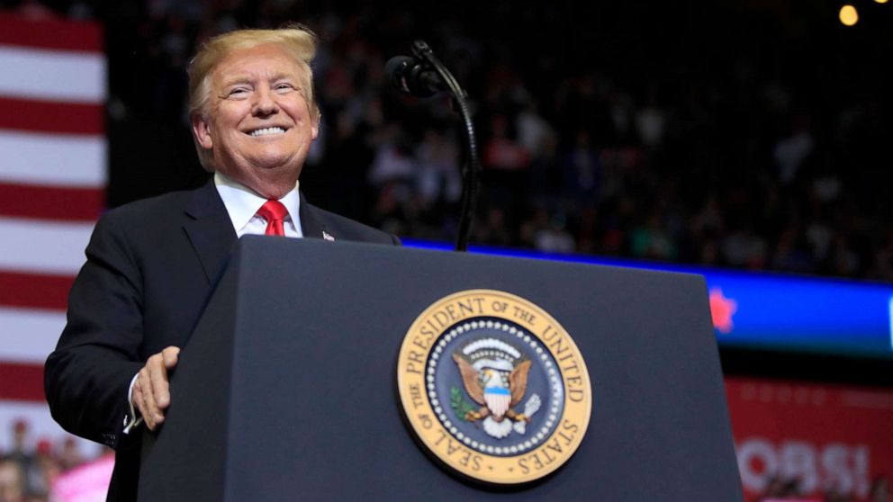 President Donald Trump speaks at a campaign rally in Grand Rapids, Mich., March 28, 2019.