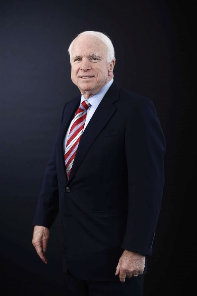 Sen. John McCain poses for a photograph at the World Economic Forum (WEF) in Davos, Switzerland, Jan. 23, 2014.