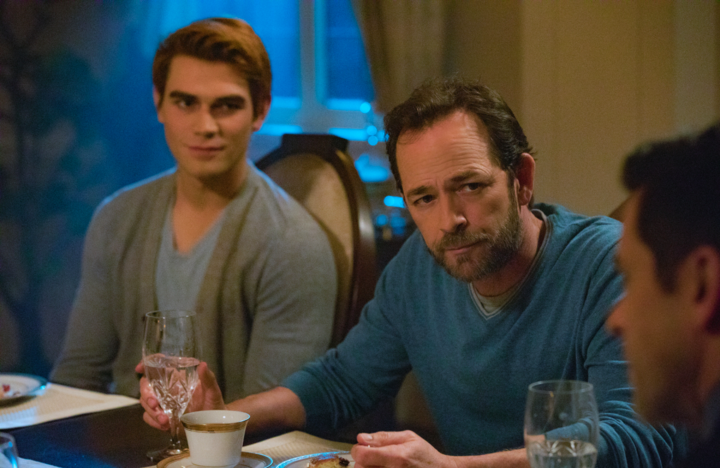 KJ Apa and Luke Perry in "Riverdale."&nbsp;