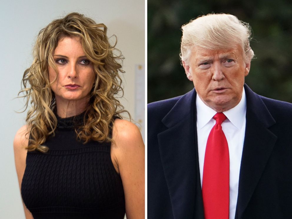 PHOTO: Summer Zervos is pictured at a press conference in Los Angeles on Jan. 17, 2017, and President Donald Trump walks on the South Lawn of the White House in Washington, Oct. 31, 2018.